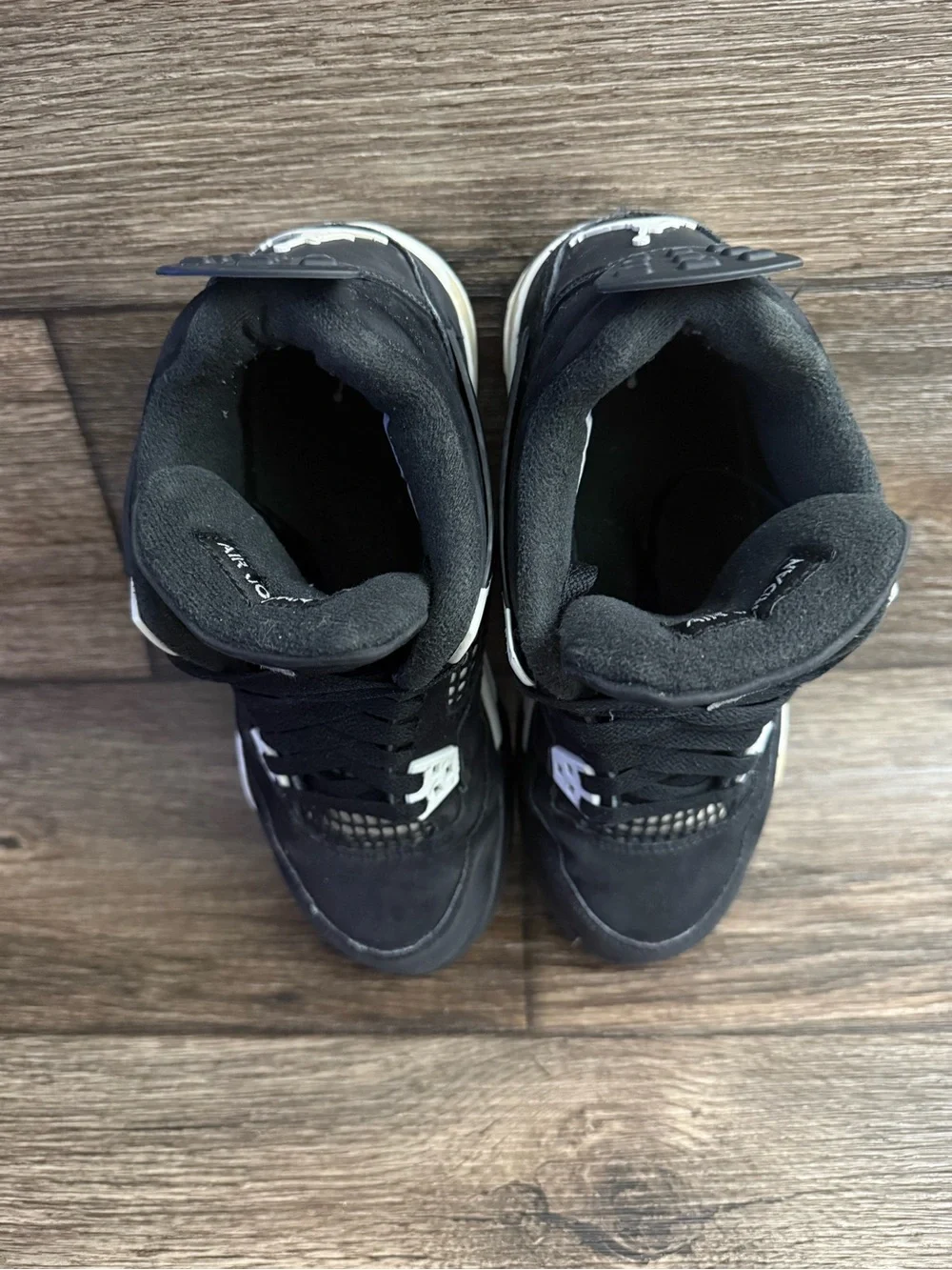 Nike Air Jordan 4 Retro Black White Thunder Kids Size 6.5Y